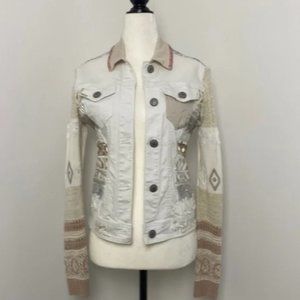 [Desigual] White Jean and Knit Jacket
